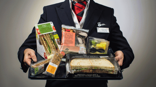 British Airways new range of short haul economy food with Marks & Spencer
