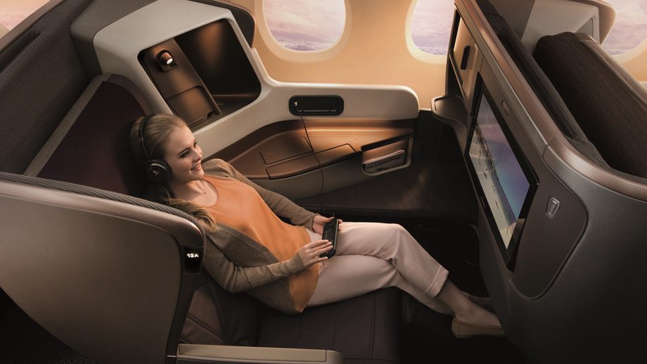 Singapore Airlines' A350 and B777 business class seat