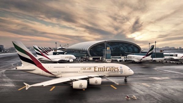 Emirates A380s at Dubai International Terminal 3