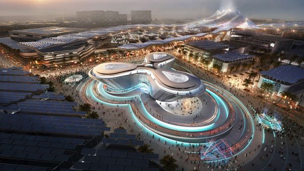 Aerial shot of Expo 2020 Dubai site