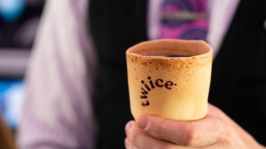 Air New Zealand - Xícara de café comestível da Twiice