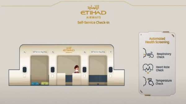 Etihad's 'Fit to Fly' check-in and health screening concept