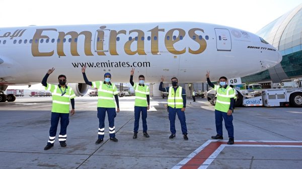 Vaccinated Emirates staff