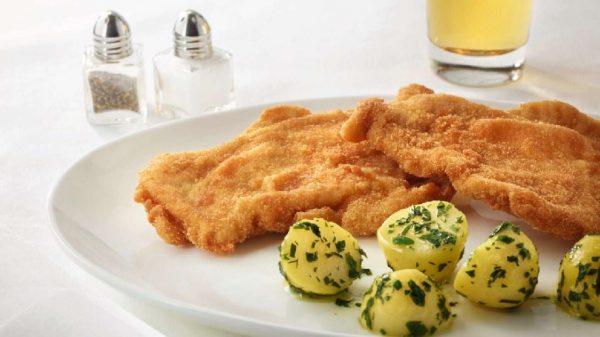 A dish from the new Austrian Airlines buy-on-board catering