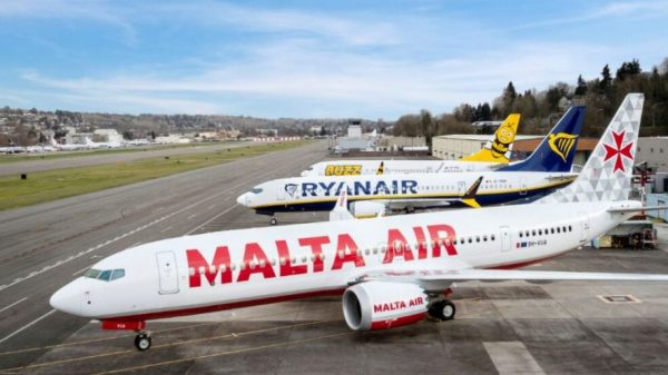 B737 Max aircraft in Ryanair Group liveries