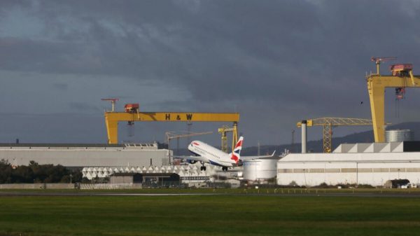 British Airways aircraft taking off at Belfast