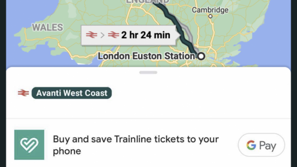Trainline's booking platform has been integrated into Google Maps