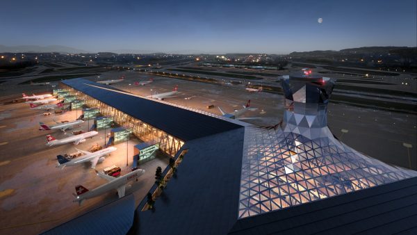 CGI image of the new Dock A at Zurich airport