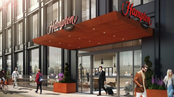 CGI image of the Hampton by Hilton London Old Street