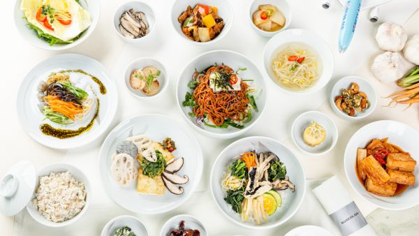 Korean Air vegan meal dishes