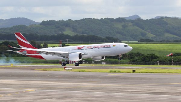 Air Mauritius A330 neo Aapravasi Ghat (Image supplied by Gatwick Airport)