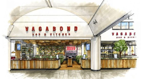 Rendering of the Vagabond Bar & Kitchen at Gatwick's South Terminal (image from https://www.mediacentre.gatwickairport.com/)