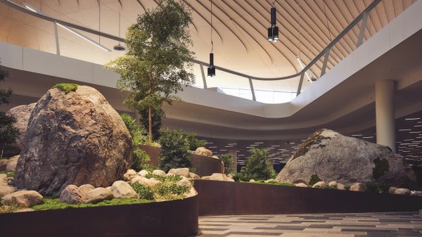 The new Luoto nature diorama at Helsinki airport welcomes passengers arriving in Finland - Credit Finavia Corp