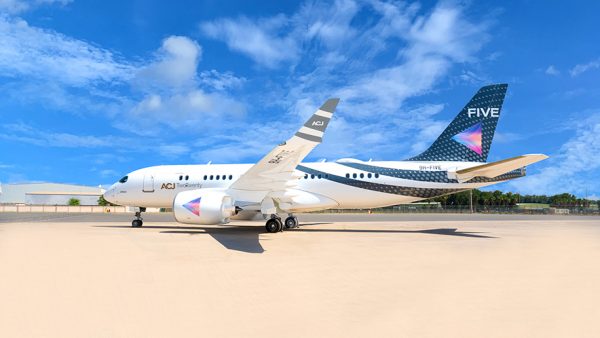 The aircraft, 9H-FIVE, pronounced Nine-Hotel FIVE, will be based in Dubai (Image: Supplied by FIVE Hotels and Resorts)