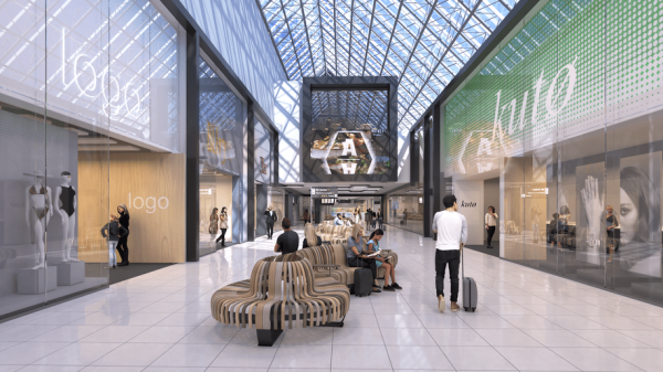 Rendering of Manchester airport's remodelled Terminal 2 (image from https://mediacentre.manchesterairport.co.uk/)