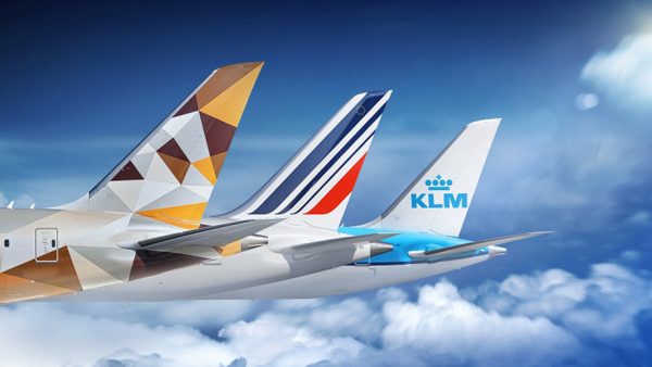 Air France-KLM / Etihad tailfins (Image: Supplied by Etihad)