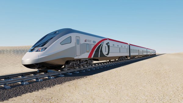 A rendering of the proposed passenger train of Etihad Rail in the UAE (Image: Sourced from Etihad Rail Newsroom)