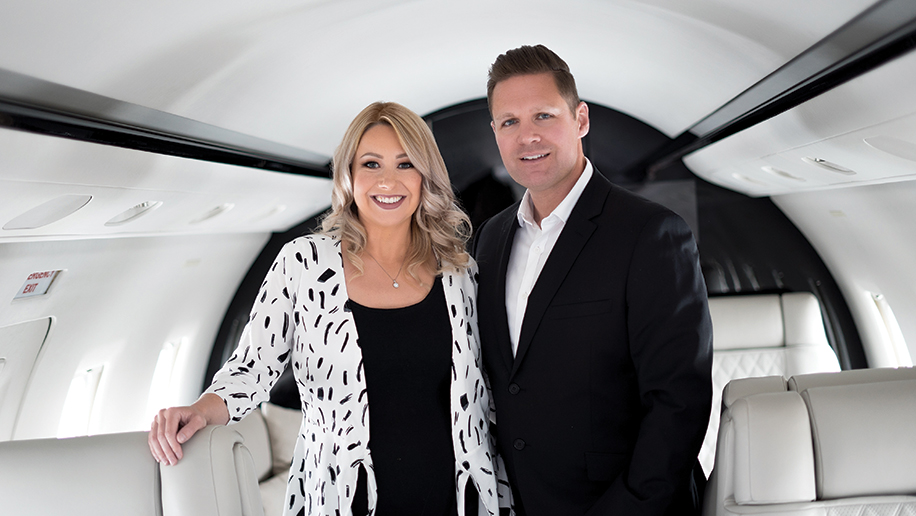 Adam Golder and his wife Kirsty co-founded K9 JETS (Image: Supplied by K9 Jets)