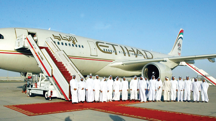 An Etihad aircraft pictured here shortly before the airline began operations in November 2003 (Image: Supplied by Etihad)