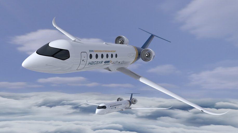 Rendering of an aircraft depicting GKN Aerospace's H2GEAR programme